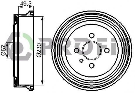 Барабан тормозной PROFIT 5020-0062 (фото 1)