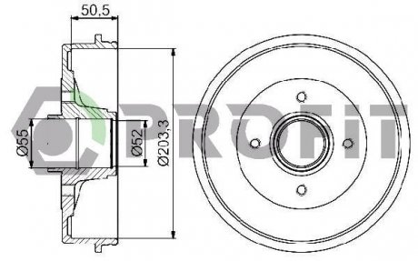 Барабан тормозной PROFIT 5020-0072