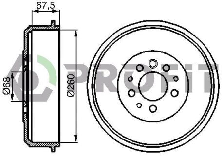 Барабан тормозной PROFIT 5020-0100