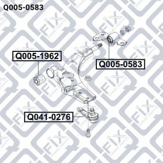 Сайлентблок задній переднього важеля без кронштейна Q-fix Q0050583