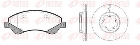 Комплект: 2 диска+ 4 колодки тормозных REMSA 81251.00 (фото 1)