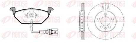 Комплект гальмівний передн. AUDI A3 96-;SEAT TOLEDO 98-;SKODA FABIA 99-,OCTAVIA (вир-во) REMSA 8633.10