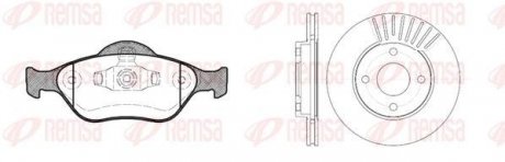 Комплект: 2 диска+ 4 колодки тормозных REMSA 8766.00