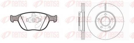 Комплект: 2 диска+ 4 колодки гальмівних REMSA 8984.00