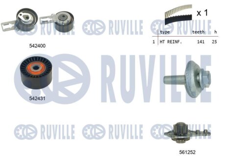 К-кт ГРМ+помпа CitroenFordPeuge 10 -> RUVILLE 5503581