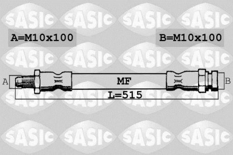 Шланг гальм. передній SASIC 6600055