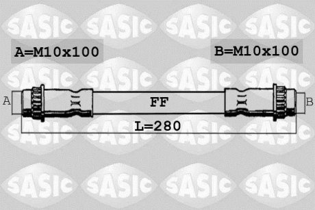 Шланг торм. задний SASIC SBH0286