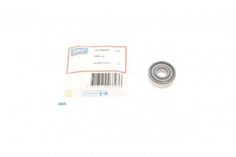 Подшипник шариковый 608 2Z 8*22*7 (мет. сальники) SKF 608-2Z