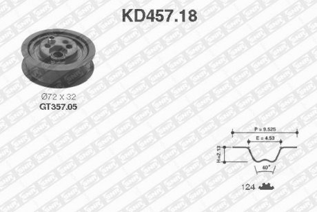 Роликовый модуль натяжителя ремня (ролик, ремень) SNR NTN KD457.18