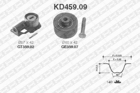 Роликовый модуль натяжителя ремня (ролик, ремень) SNR NTN KD459.09 (фото 1)