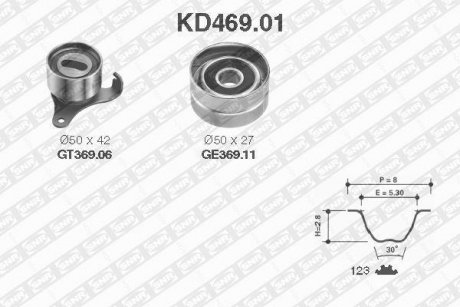 Роликовый модуль натяжителя ремня (ролик, ремень) SNR NTN KD469.01