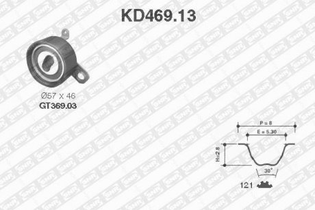 Роликовый модуль натяжителя ремня (ролик, ремень) SNR NTN KD469.13 (фото 1)