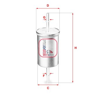 ФИЛЬТР ТОПЛИВНЫЙ ford, 1,6-2,0, 99-04 SOFIMA S1769B