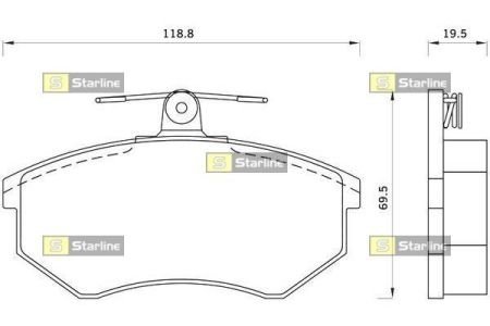 Тормозные колодки дисковые STARLINE BD S043 (фото 1)