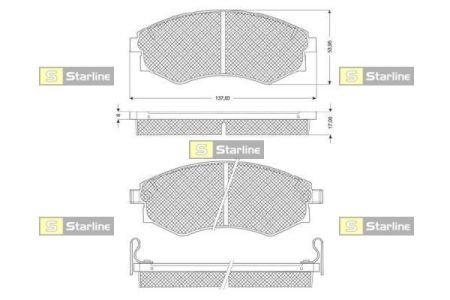 Гальмівні колодки дискові STARLINE BD S051 (фото 1)