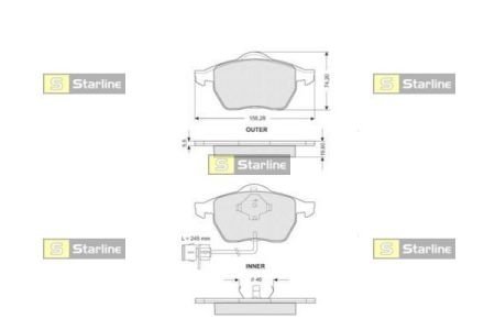 Тормозные колодки дисковые STARLINE BD S109 (фото 1)