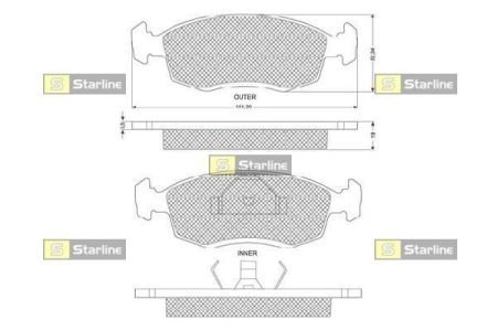 Тормозные колодки дисковые STARLINE BD S140 (фото 1)