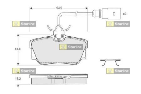 Тормозные колодки дисковые STARLINE BD S207