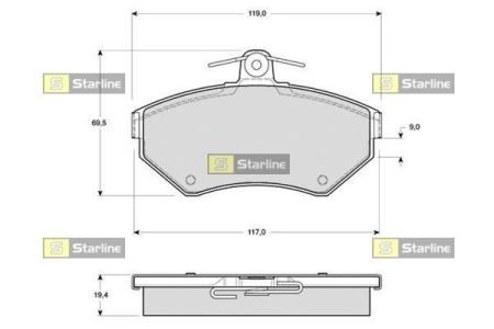 Тормозные колодки дисковые STARLINE BD S297 (фото 1)