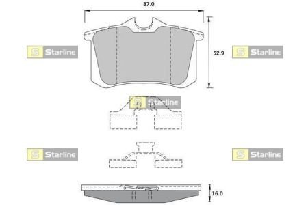 Тормозные колодки дисковые STARLINE BD S376 (фото 1)