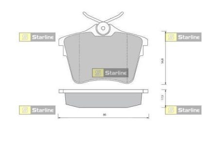 Тормозные колодки дисковые STARLINE BD S419 (фото 1)