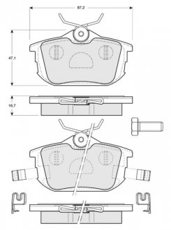 Тормозные колодки дисковые STARLINE BD S830P (фото 1)