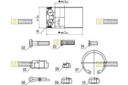 Подшипник колесный STARLINE LO 00575