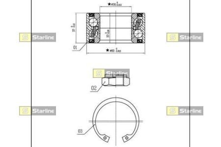 Подшипник колесный STARLINE LO 01307