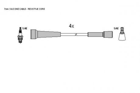 Комплект кабелів запалювання STARLINE ZK 7004 (фото 1)