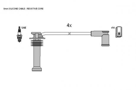 Комплект кабелей зажигания STARLINE ZK 9636