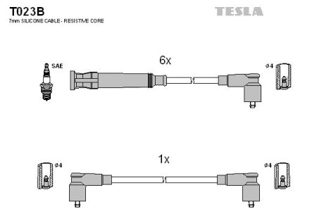 Провід високовольтні, комплект Nissan Navara (D22) TESLA T023B