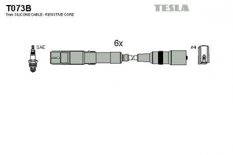 Комплект кабелей зажигания TESLA T073B