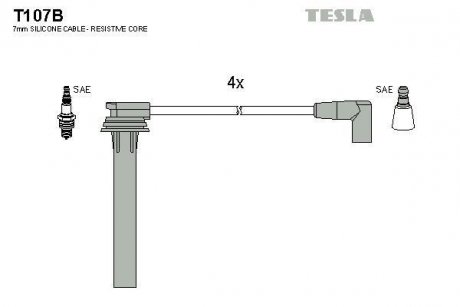 Провід В/В Chrysler Neon 1.8/2.0 i 16V 05.94- Voyager 2.0/2.4i 01.95- TESLA T107B