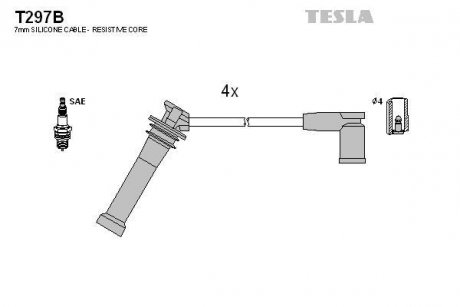 Комплект кабелів високовольтних TESLA T297B