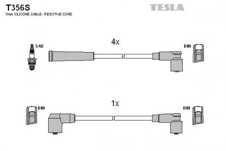 Провода свечные 2108-21099 карб (силикон) TESLA T356S