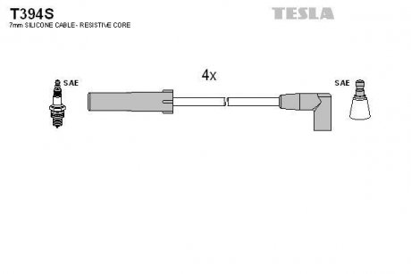 Провода свечные 21214 инж (силикон) TESLA T394S