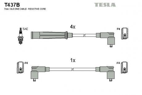 Провід В/В Bmw 315 E 21 1.6 81.02-83.07 TESLA T437B