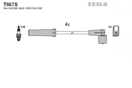 Провода свечные 21214 1.7 (силикон) TESLA T867S