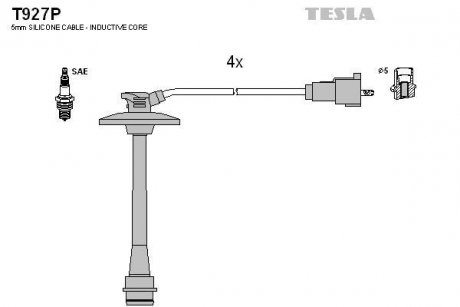 Провода высоковольтные, комплект Toyota Solara 2.2 (00-02),Toyota Solara 2.2 (98-01) TESLA T927P