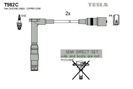 К-кт проводов в/напряжения MB C (W202, S202), E (W210, S210), Sprinter 95-06, Vito 96-03 TESLA T982C