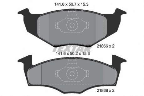 Тормозные колодки дисковые перед. VW Polo 95-02, Golf III, Vento 91-98 /Seat Cordoba, Ibiza 99-02 TEXTAR 2186601 (фото 1)