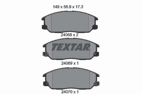 Комплект гальмівних колодок TEXTAR 2406801