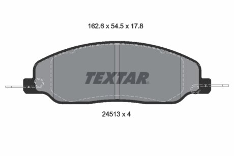 Комплект гальмівних колодок, дискове гальмо TEXTAR 2451301