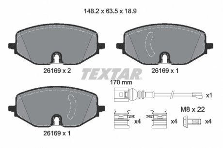 Колодки тормозные TEXTAR 2616901