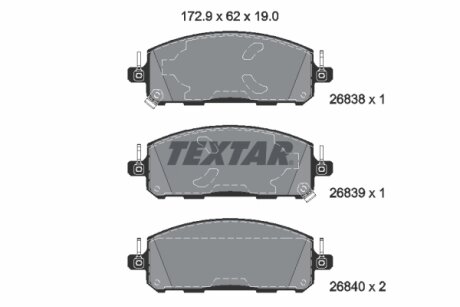Комплект гальмівних колодок, дискове гальмо TEXTAR 2683801