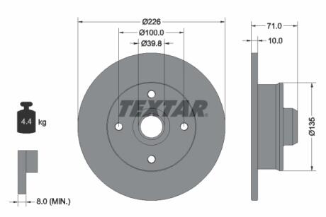 Диск тормозной TEXTAR 92041803