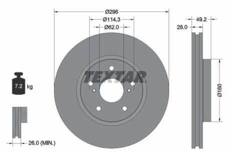 Диск тормозной TEXTAR 92174303 (фото 1)