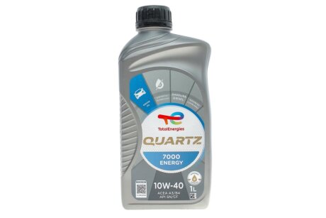 Масло двигателя Quartz Energy 7000 10W40 1L (нумерация UA) (ACEA A3/B4 API SL/CFMB 229.1 VW 501.01/505.00) TOTAL 214112