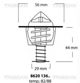 Термостат Chery/Mitsubishi/Toyota 00- TRISCAN 862013688 (фото 1)