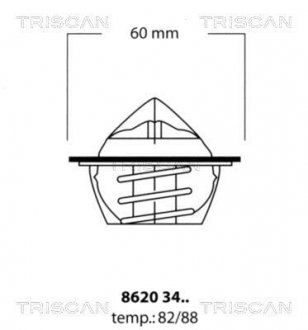 Термостат (88C) Skoda Favorit/Felicia 1.3 89-02 TRISCAN 86203488